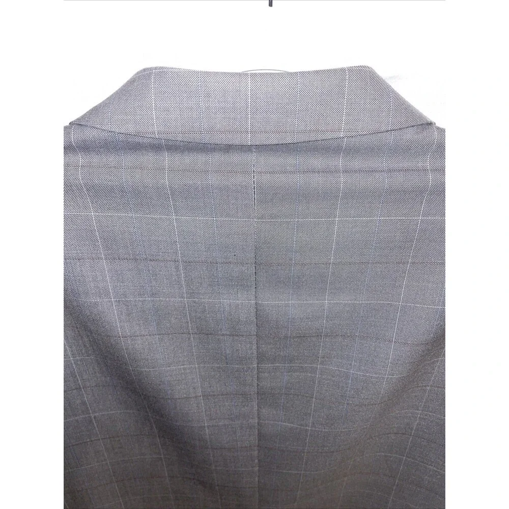 Vittorio St. Angelo Men’s Suit Jacket Size 42L Gray Business Formal Windowpane